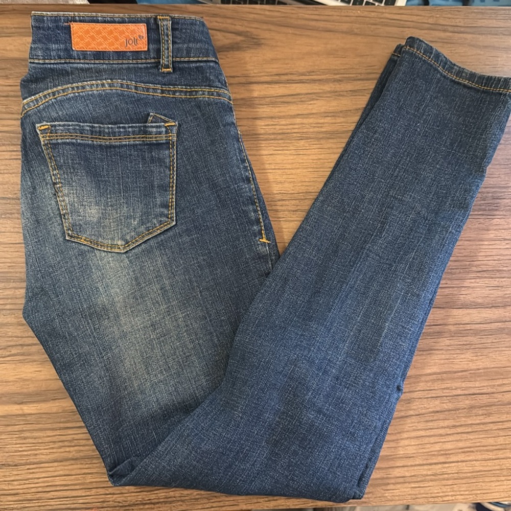 Jolt Women's Blue Distressed Skinny Denim Jeans